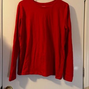 TIME AND TRU RELAXED FIT Red Crew Neck Long Sleeve Tee Shirt Sz L